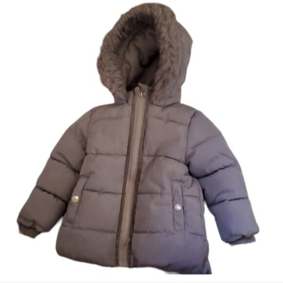 Jessica Simpson Puffer Winter Coat Jacket MAUVE Quilted INFANT Girl 12 Months - Picture 2 of 16